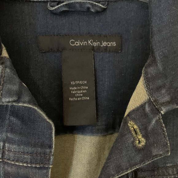 Calvin Klein Jean and Faux Leather Jacket, XS, Blue - Picture 5 of 9
